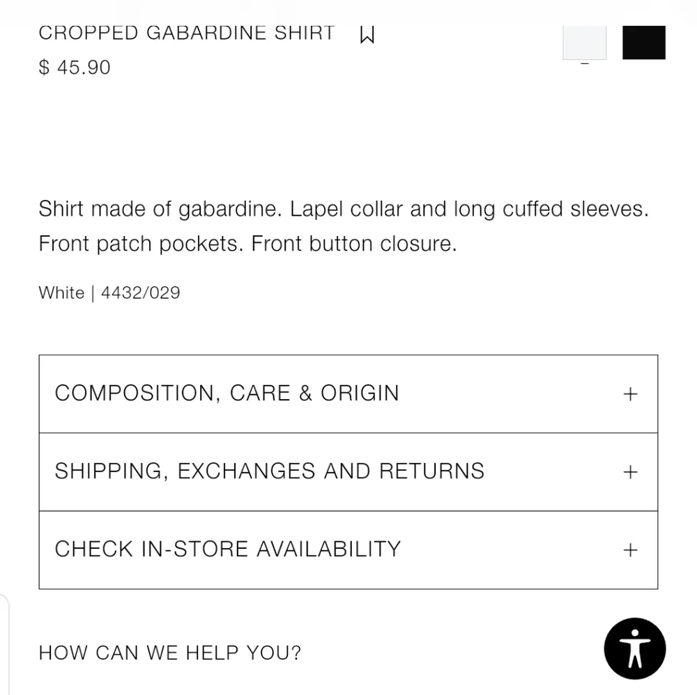 Zara Cropped Garbadine Shirt - Picture 7 of 7